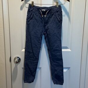 H&M Blue Linen Blend Joggers EUC